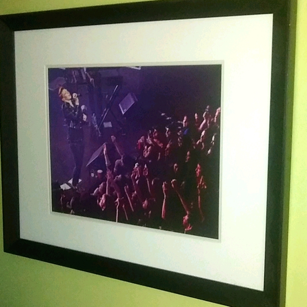 PINK on stage original photo matted framed